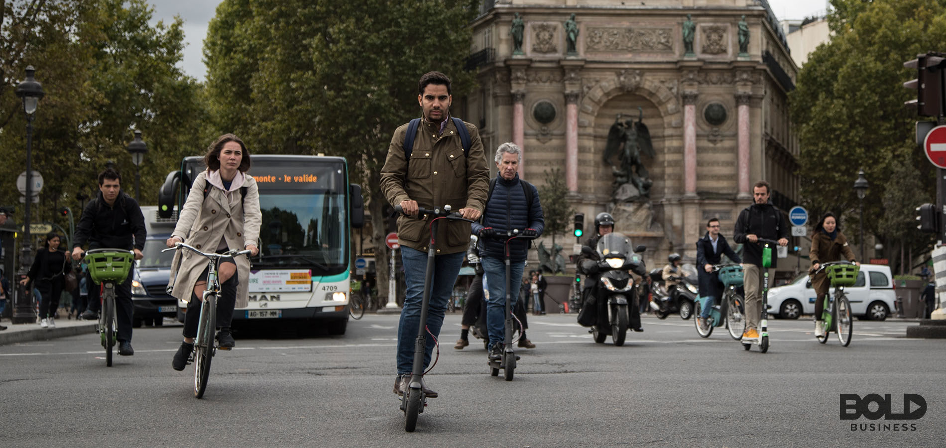 People ridings despite e-scooter problems