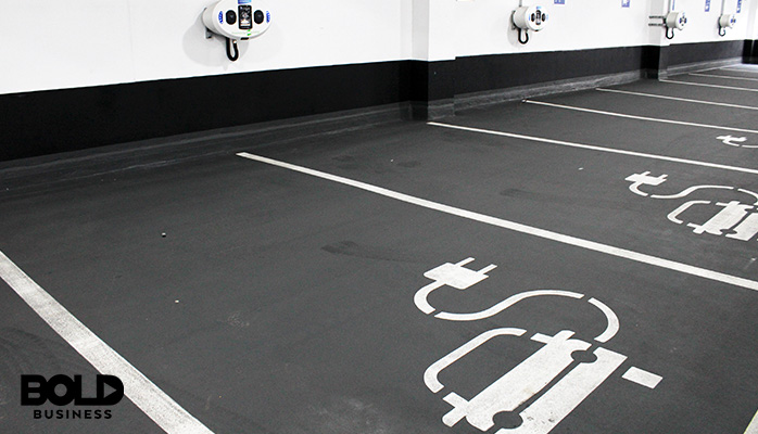parking spaces for people to charge the EVs