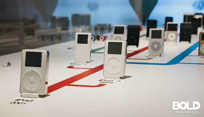a bunch of Apple products on display
