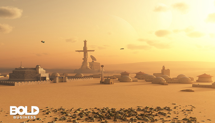 Some kind of settlement on Mars