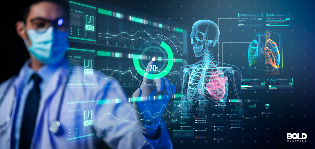 a doctor using some medical technology