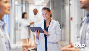 a doctor using innovative healthcare staffing solutions