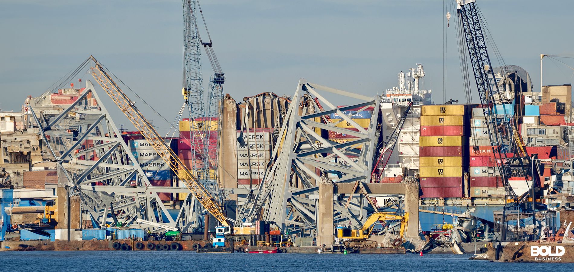 a photo of the Baltimore bridge disaster