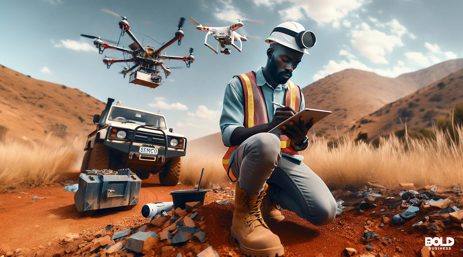 a dude using AI in mining exploration