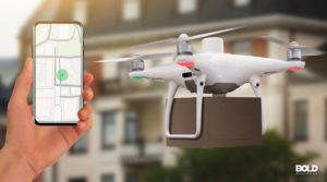 someone accepting the future of delivery with drones